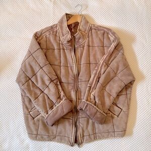 Free People Dolman Quilted Knit Jacket size M Champagne Color
